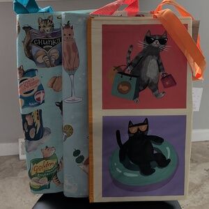 TJ Maxx Reusable "Cats" Shopping Tote Bags (Set Of 3) NWT